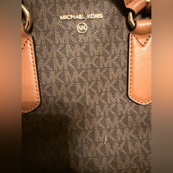 Michael Kors Dark Brown Satchel with Tan Accents - Picture 9 of 14